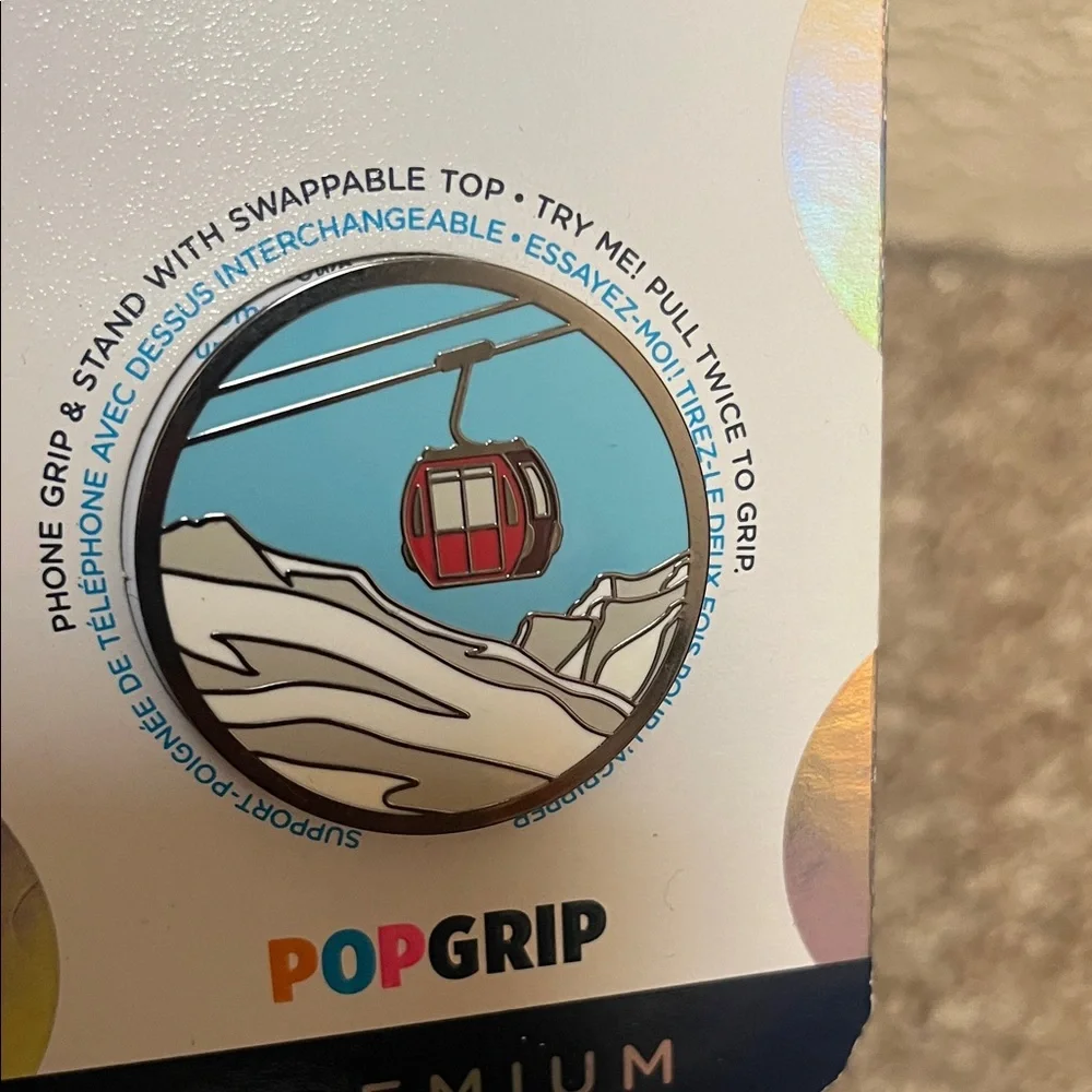 PopSocket PopGrip with Cable Car Design - Red and Blue